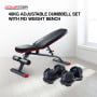 Powertrain 48KG Adjustable Dumbbell Set (Blue) with FID Weight Bench thumbnail 2