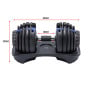 Powertrain 48KG Adjustable Dumbbell Set (Blue) with Flat Bench thumbnail 8