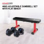 Powertrain 48KG Adjustable Dumbbell Set (Blue) with Flat Bench thumbnail 2