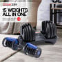 Powertrain 48KG Adjustable Dumbbell Set - Blue with Height-Variable Bench thumbnail 6