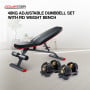 Powertrain 48KG Adjustable Dumbbell Set (Gold) with FID Weight Bench thumbnail 2