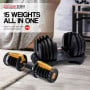Powertrain 48KG Adjustable Dumbbell Set - Gold with Height-Variable Bench thumbnail 6