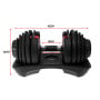 Powertrain 48KG Adjustable Dumbbell Set (Red) with FID Weight Bench thumbnail 9