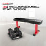 Powertrain GEN2 40KG Adjustable Dumbbell Set with Flat Bench thumbnail 2