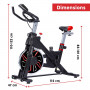 Powertrain Spin Bike RX-600 Cardio Exercise Cycle - Red thumbnail 10