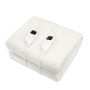 Heated Electric Blanket Double Size Fitted Fleece Underlay Winter Throw - White thumbnail 1