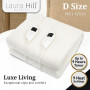 Heated Electric Blanket Double Size Fitted Fleece Underlay Winter Throw - White thumbnail 11