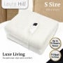 Heated Electric Blanket Single Size Fitted Fleece Underlay Winter Throw - White thumbnail 10