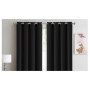 2x 100% Blockout Curtains Panels 3 Layers Eyelet Black 240x230cm thumbnail 1