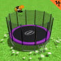 Kahuna Blizzard 16 ft Trampoline with Basketball Purple thumbnail 1
