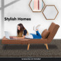 Adjustable Corner Sofa Single Seater Lounge Linen Bed Seat - Brown thumbnail 3