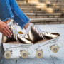 Circle Society Adjustable Quad Kids Roller Skates - Metallic Rose Gold thumbnail 9