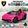 Lamborghini Performante Kids Electric Ride On Car Remote Control by Kahuna - Pink thumbnail 2