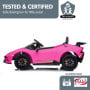 Lamborghini Performante Kids Electric Ride On Car Remote Control by Kahuna - Pink thumbnail 6