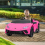 Lamborghini Performante Kids Electric Ride On Car Remote Control by Kahuna - Pink thumbnail 10