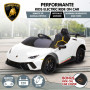 Lamborghini Performante Kids Electric Ride On Car Remote Control by Kahuna - White thumbnail 3