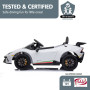 Lamborghini Performante Kids Electric Ride On Car Remote Control by Kahuna - White thumbnail 8