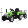 Kahuna MX-611 Kids Electric Ride On Tractor Trailer Car Green Grey thumbnail 4