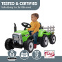 Kahuna MX-611 Kids Electric Ride On Tractor Trailer Car Green Grey thumbnail 9