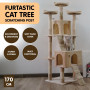 Furtastic 170cm Cat Tree Scratching Post - Beige thumbnail 5
