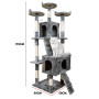 Furtastic 170cm Cat Tree Scratching Post - Silver Grey thumbnail 4