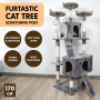 Furtastic 170cm Cat Tree Scratching Post - Silver Grey thumbnail 6