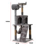Furtastic 135cm Cat Tree Scratching Post - Silver Grey thumbnail 3