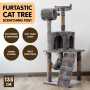 Furtastic 135cm Cat Tree Scratching Post - Silver Grey thumbnail 5