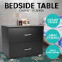 Bedside Table with Drawers MDF Wood - Black thumbnail 2