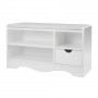 Shoe Rack Cabinet Organiser White Cushion - 80 x 30 x 45cm - White thumbnail 1