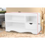 Shoe Rack Cabinet Organiser White Cushion - 80 x 30 x 45cm - White thumbnail 3