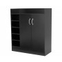 21 Pairs Shoe Cabinet Rack Storage Organiser - 80 x 30 x 90cm - Black thumbnail 1