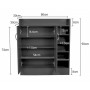 21 Pairs Shoe Cabinet Rack Storage Organiser - 80 x 30 x 90cm - Black thumbnail 5