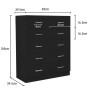 Sarantino Tallboy Dresser 6 Chest Of Drawers Cab 85 x 39.5 x 105 in Black thumbnail 2