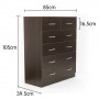 Tallboy Dresser 6 Chest of Drawers Cabinet 85 x 39.5 x 105 - Brown thumbnail 7
