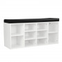 Shoe Rack Cabinet Organiser Black Cushion - 104 x 30 x 45 - White thumbnail 1