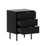Sarantino Evelyn Bedside Table with 3 Drawers - Black thumbnail 5