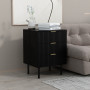Sarantino Evelyn Bedside Table with 3 Drawers - Black thumbnail 9