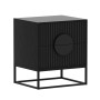 Sarantino Silvia Bedside Table with 2 Drawers and Black Handles thumbnail 1