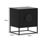 Sarantino Silvia Bedside Table with 2 Drawers and Black Handles thumbnail 4