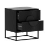 Sarantino Silvia Bedside Table with 2 Drawers and Black Handles thumbnail 5