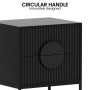 Sarantino Silvia Bedside Table with 2 Drawers and Black Handles thumbnail 7