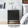 Sarantino Silvia Bedside Table with 2 Drawers and Black Handles thumbnail 8