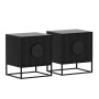 Sarantino Silvia Bedside Table with 2 Drawers and Black Handles thumbnail 10