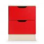 Bedside Table with Drawers MDF Cabinet Storage 51 x 40cm - White Red thumbnail 2
