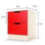 Bedside Table with Drawers MDF Cabinet Storage 51 x 40cm - White Red thumbnail 8