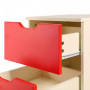 Bedside Table with Drawers MDF Cabinet Storage 51 x 40cm - White Red thumbnail 6
