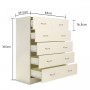 Tallboy Dresser 6 Chest of Drawers Storage Cabinet 85 x 39.5 x 105cm thumbnail 10