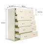 Sarantino Tallboy Dresser 6 Chest Of Drawers Cabinet 85 x 39.5 x 105cm in White thumbnail 11