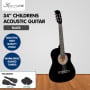 Karrera Childrens 34in Wooden Acoustic Guitar Kids - Black thumbnail 2